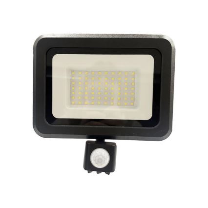 LED Lauko prožektorius su jutikliu LED/50W/230V 4000K IP44 juoda