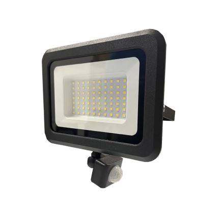 LED Lauko prožektorius su jutikliu LED/50W/230V 4000K IP44 juoda