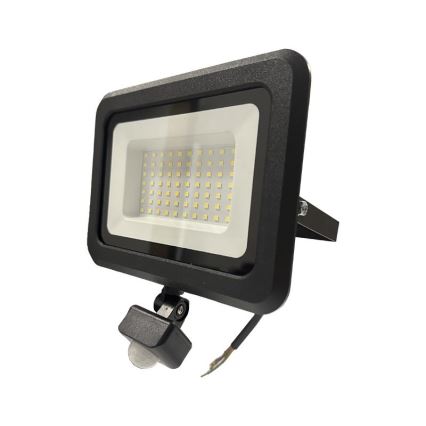LED Lauko prožektorius su jutikliu LED/50W/230V 4000K IP44 juoda