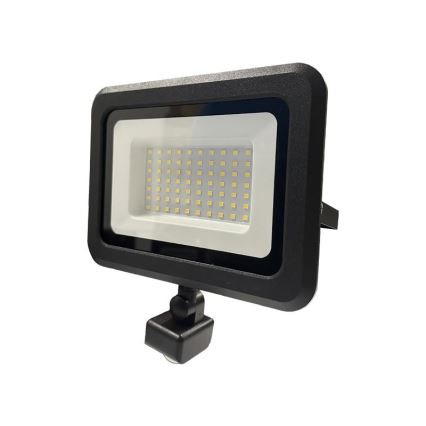 LED Lauko prožektorius su jutikliu LED/50W/230V 4000K IP44 juoda