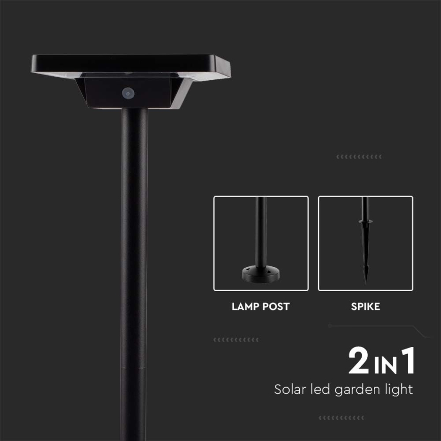 LED Lauko saulės energijos lempa 2in1 LED/2W/3,7V IP65 3000/4000/6500K 2600 mAh