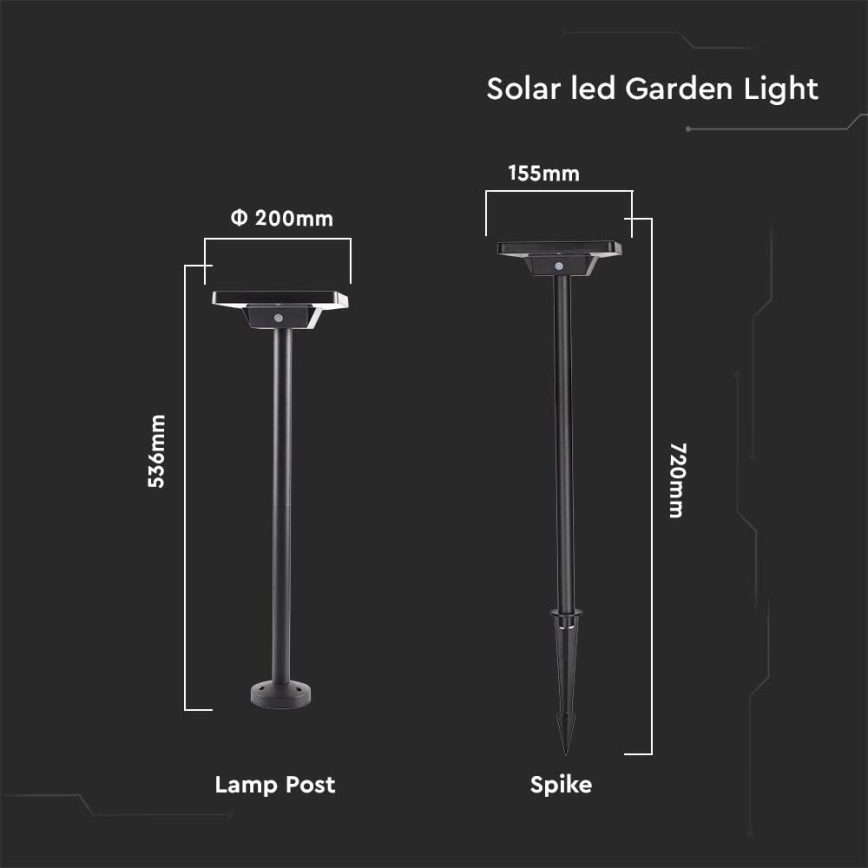 LED Lauko saulės energijos lempa 2in1 LED/2W/3,7V IP65 3000/4000/6500K 2600 mAh