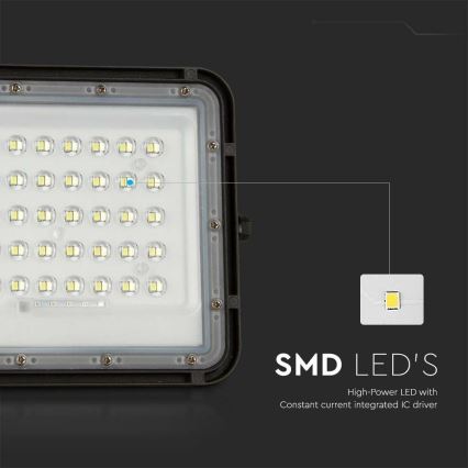 LED Lauko šviesos reguliavimas saulės Prožektoriaus šviestuvas LED/10W/3,2V IP65 4000K juoda + nuotolinio valdymo pultas