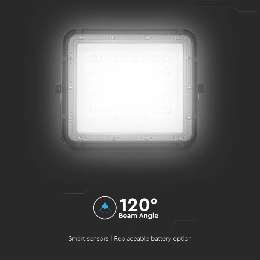 LED Lauko šviesos reguliavimas saulės Prožektoriaus šviestuvas LED/10W/3,2V IP65 4000K juoda + nuotolinio valdymo pultas