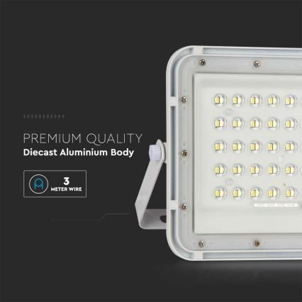 LED Lauko šviesos reguliavimas saulės Prožektoriaus šviestuvas LED/15W/3,2V IP65 6400K balta + nuotolinio valdymo pultas