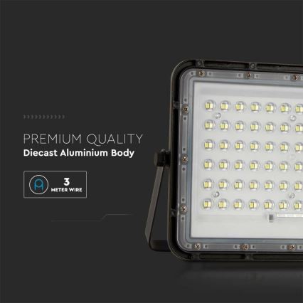 LED Lauko šviesos reguliavimas saulės Prožektoriaus šviestuvas LED/15W/3,2V IP65 6400K juoda + nuotolinio valdymo pultas