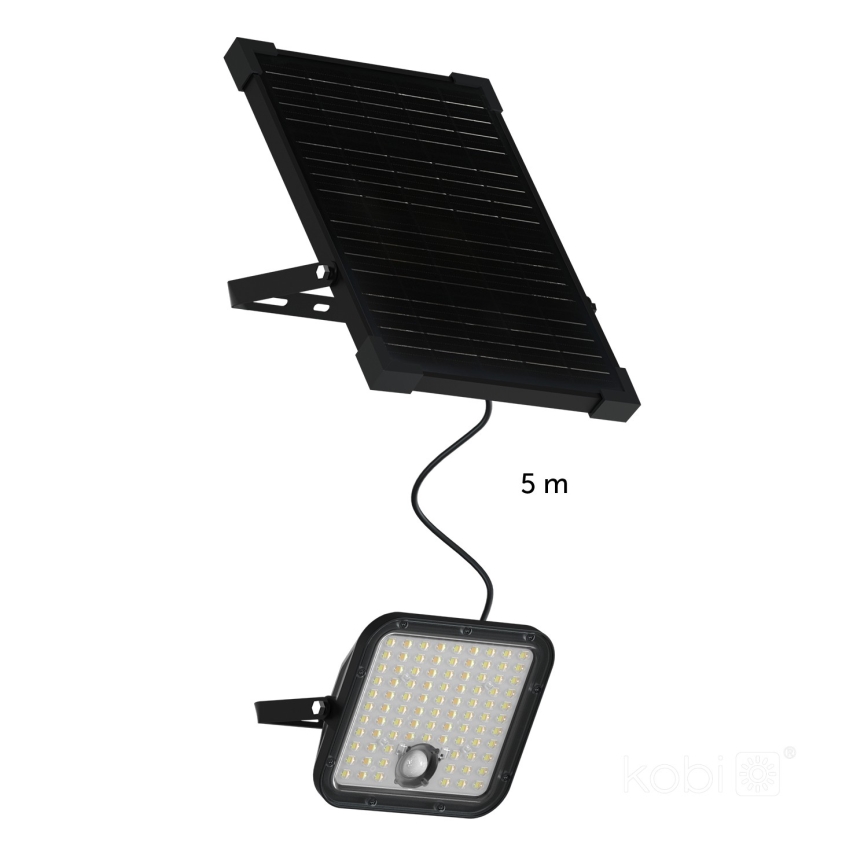 LED Lauko saulės Prožektoriaus šviestuvas su jutikliu LED/30W/6,4V IP65 3000/4000K + nuotolinio valdymo pultas