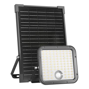 LED Lauko saulės Prožektoriaus šviestuvas su jutikliu LED/30W/6,4V IP65 3000/4000K + nuotolinio valdymo pultas