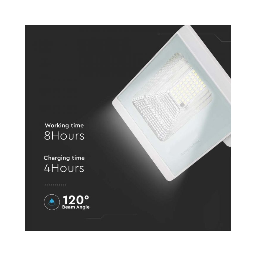 LED Lauko saulės prožektorius LED/12W/3,2V IP65 6400K + nuotolinio valdymo pultas