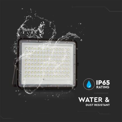 LED Lauko saulės prožektorius LED/200W/3,2V 4000K juoda IP65 + nuotolinio valdymo pultas