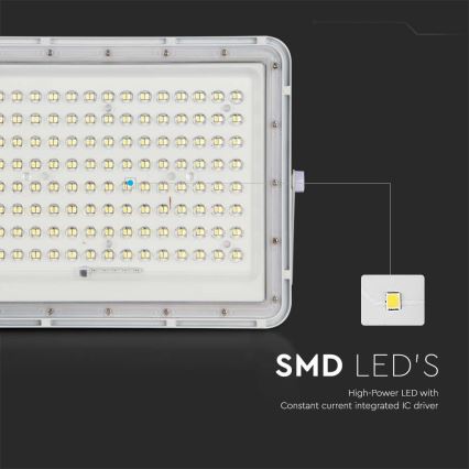 LED Lauko saulės prožektorius LED/20W/3,2V 6400K balta IP65 + nuotolinio valdymo pultas