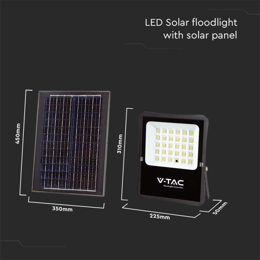 LED Lauko saulės prožektorius LED/20W/3,2V 6400K IP65 15000 mAh + nuotolinio valdymo pultas