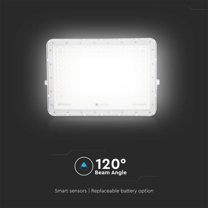 LED Lauko saulės prožektorius LED/30W/3,2V 4000K balta IP65 + nuotolinio valdymo pultas