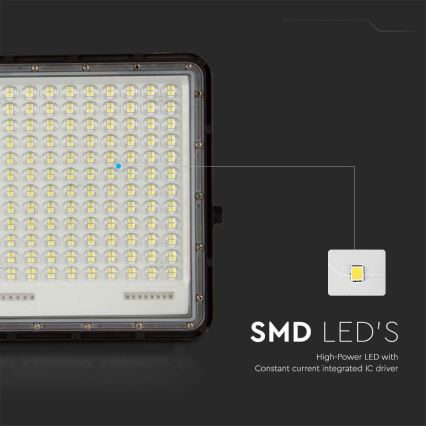 LED Lauko saulės prožektorius LED/30W/3,2V 4000K juoda IP65 + nuotolinio valdymo pultas