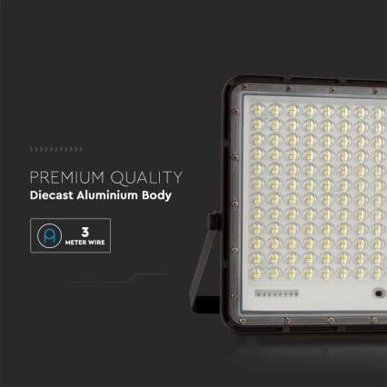 LED Lauko saulės prožektorius LED/30W/3,2V 4000K juoda IP65 + nuotolinio valdymo pultas