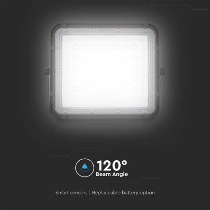 LED Lauko pritemdomas saulės Prožektoriaus šviestuvas LED/6W/3,2V IP65 6400K 5000 mAh juoda + nuotolinio valdymo pultas
