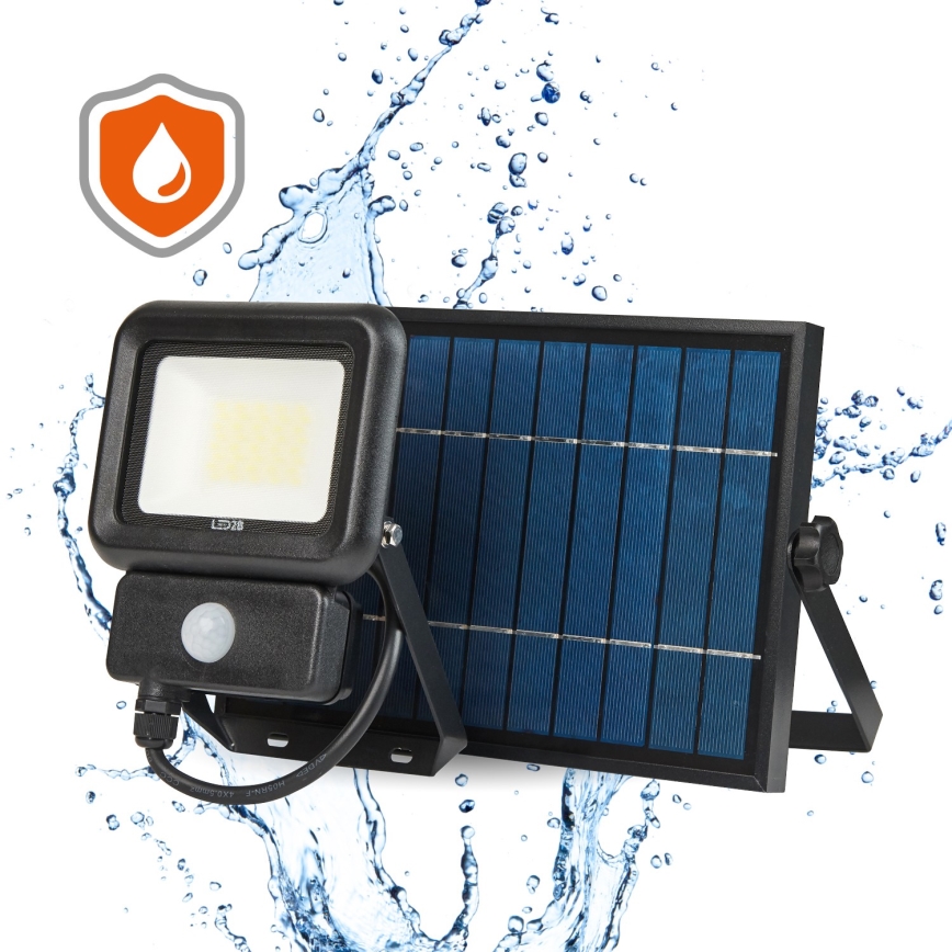 LED Lauko saulės prožektorius su jutikliu LED/20W/3,7V 6500K IP65 4400 mAh