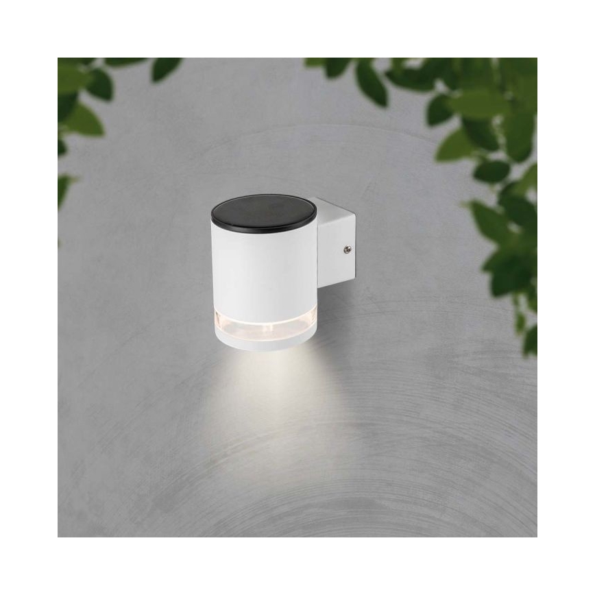 LED Lauko saulės Sieninis šviestuvas LED/1W/3,7V 3000K IP54 balta