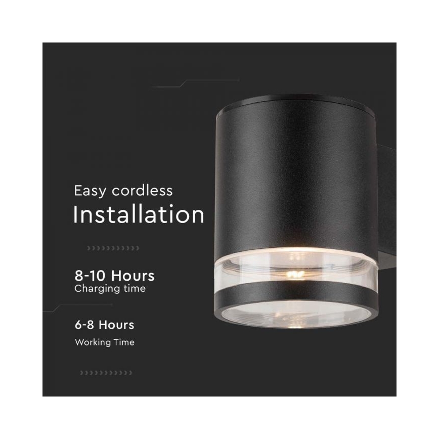 LED Lauko saulės Sieninis šviestuvas LED/1W/3,7V 3000K IP54 juoda