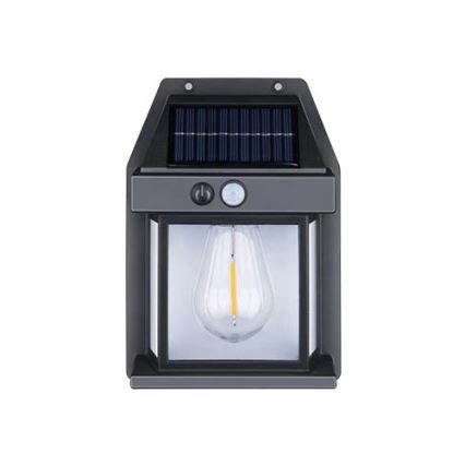 LED lauko saulės sieninis šviestuvas su jutikliu LED/1W/3,7V 1200 mAh IP65