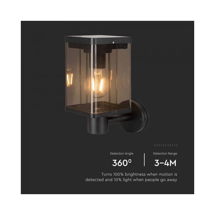 LED Lauko saulės Sieninis šviestuvas su jutikliu LED/2,5W/3,7V 3000K IP54