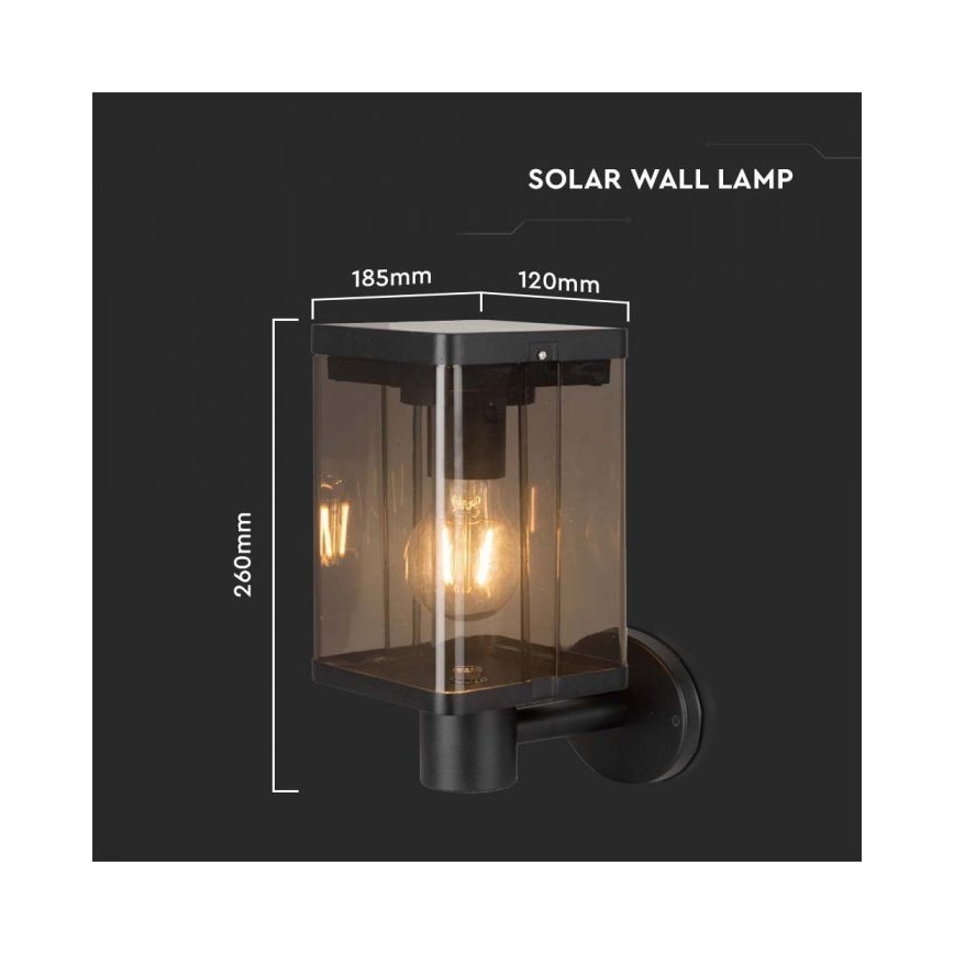 LED Lauko saulės Sieninis šviestuvas su jutikliu LED/2,5W/3,7V 3000K IP54