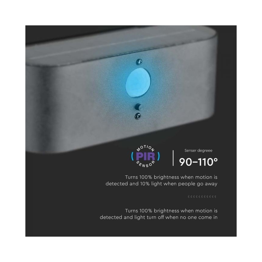 LED Lauko saulės Sieninis šviestuvas su jutikliu LED/2,5W/3,7V 3000K IP54