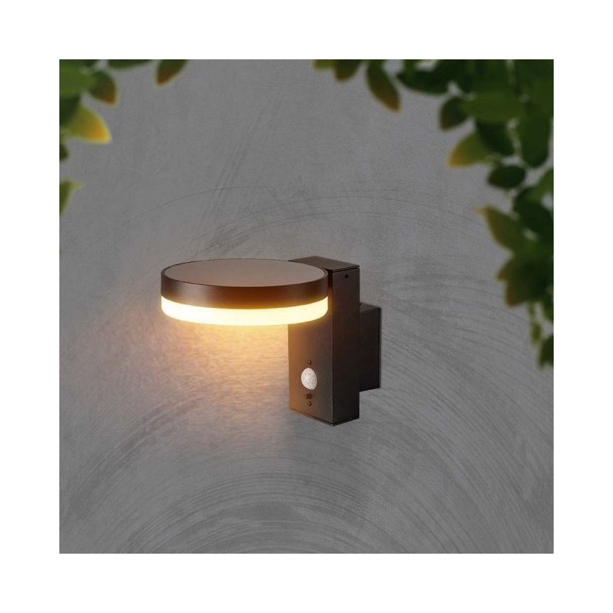 LED Lauko saulės Sieninis šviestuvas su jutikliu LED/5,5W/3,7V 3000K IP54