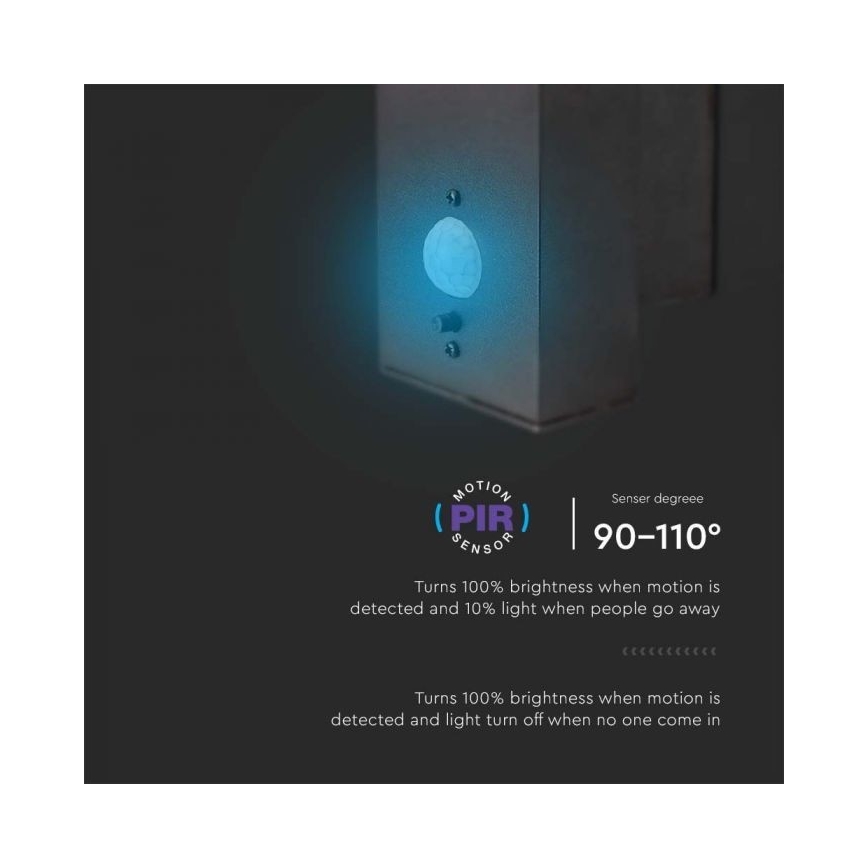 LED Lauko saulės Sieninis šviestuvas su jutikliu LED/5,5W/3,7V 3000K IP54