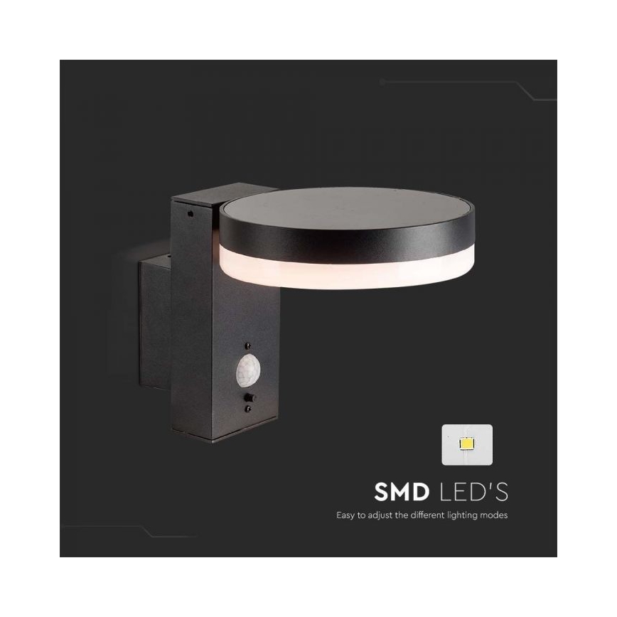 LED Lauko saulės Sieninis šviestuvas su jutikliu LED/5,5W/3,7V 3000K IP54