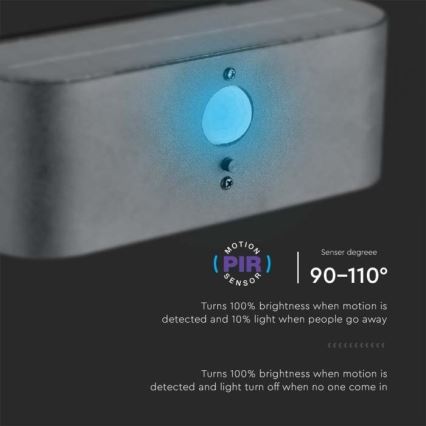 LED Lauko saulės sieninis šviestuvas su jutikliu LED/2,5W/3,7V 3000K IP54 2000 mAh