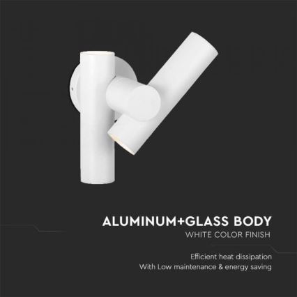 LED Lauko sieninis lankstus taškinis šviestuvas 2xLED/3W/230V 4000K IP44 baltas