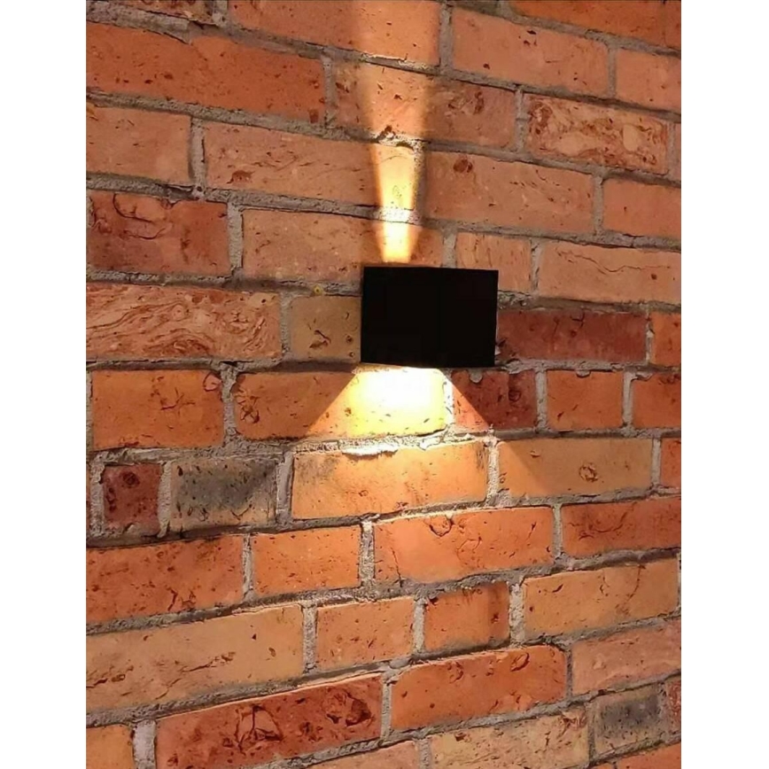 LED Lauko sieninis šviestuvas 2xLED/3W/230V IP54 juodas