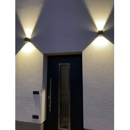 LED Lauko sieninis šviestuvas 2xLED/3W/230V IP54 juodas