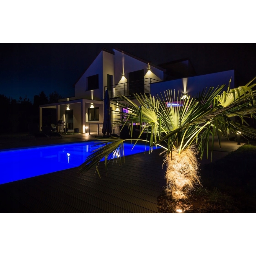 LED Lauko sieninis šviestuvas 2xLED/3W/230V IP54 juodas