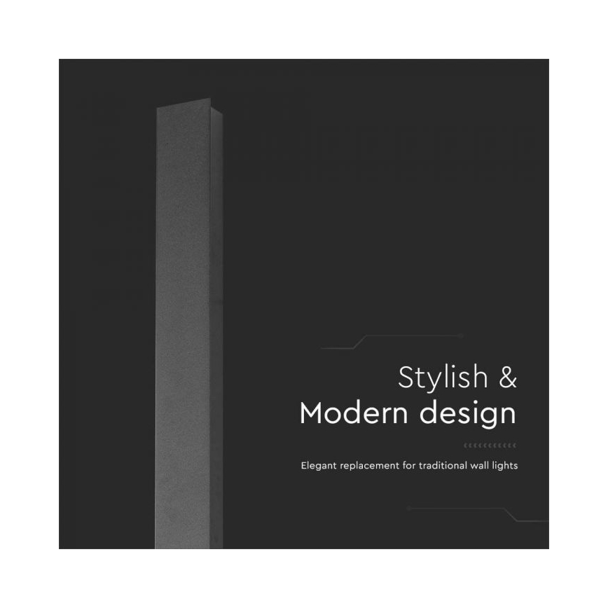 LED lauko sieninis šviestuvas LED/10W/230V 3000K IP65 51 cm juodas