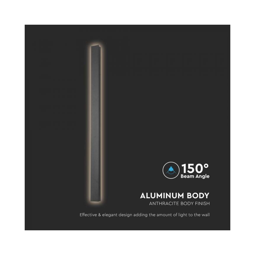 LED lauko sieninis šviestuvas LED/10W/230V 4000K IP65 51 cm antracitas