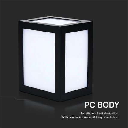 LED lauko sieninis šviestuvas LED/12W/230V 3000K IP65 juodas