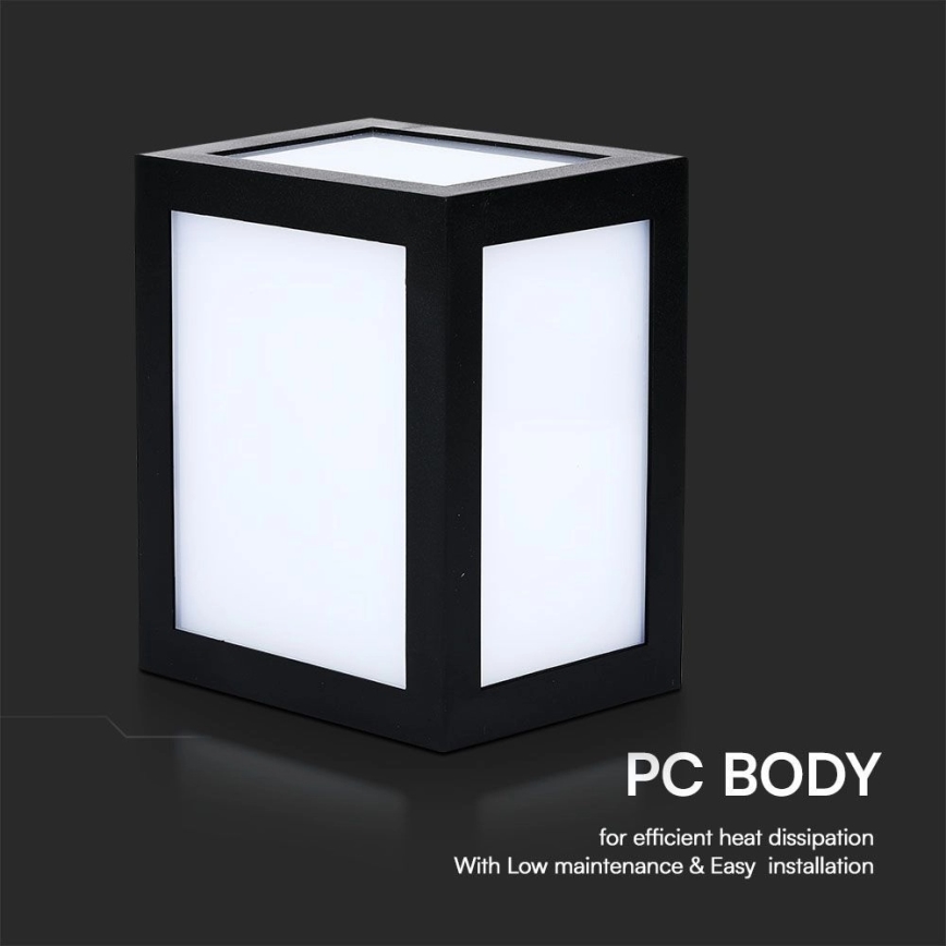 LED lauko sieninis šviestuvas LED/12W/230V 3000K IP65 juodas