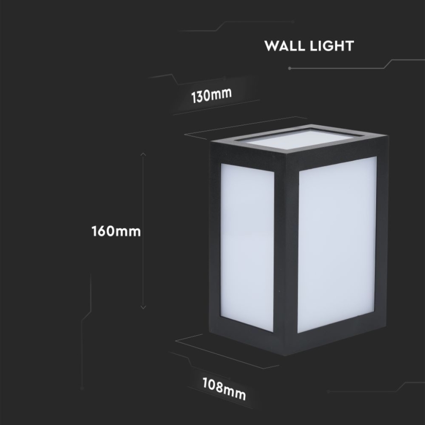 LED lauko sieninis šviestuvas LED/12W/230V 4000K IP65 juodas
