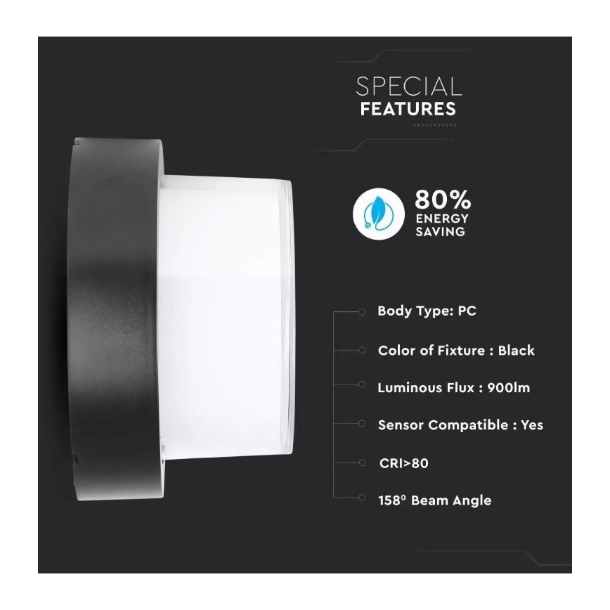 LED Lauko sieninis šviestuvas LED/12W/230V IP65 3000K