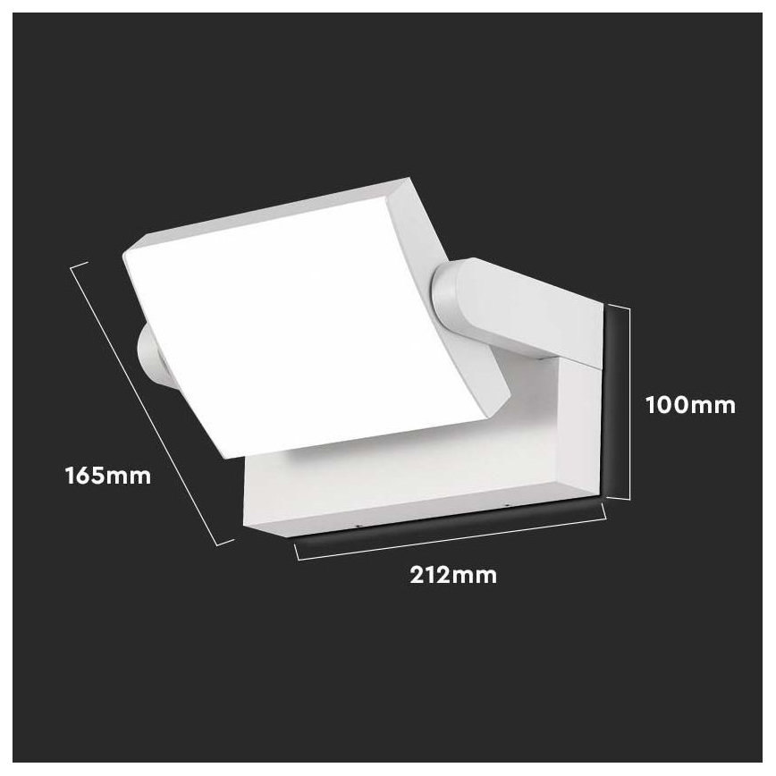 LED Lauko sieninis šviestuvas LED/17W/230V 3000K IP65 baltas