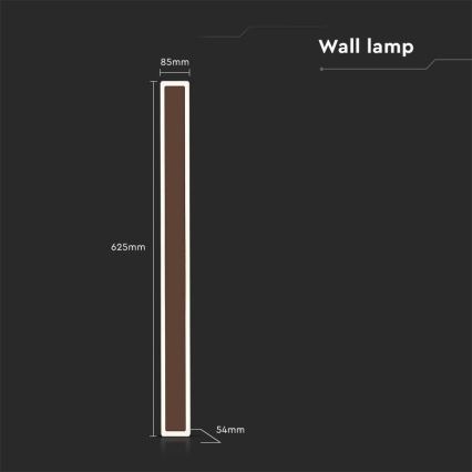 LED Lauko sieninis šviestuvas LED/17W/230V 3000K IP65 rudas