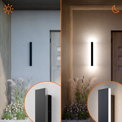 LED Lauko sieninis šviestuvas LED/18W/230V 60 cm IP65 juodas