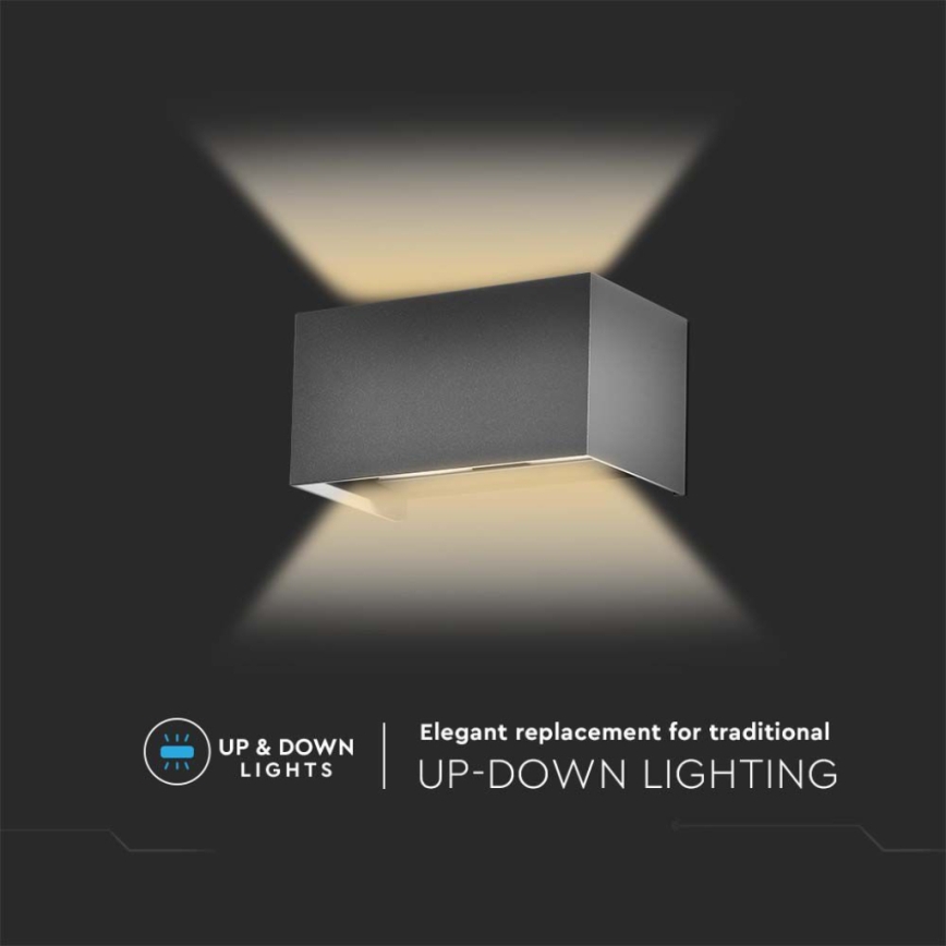 LED lauko sieninis šviestuvas LED/24W/230V 3000K IP65 antracitas