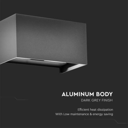 LED Lauko sieninis šviestuvas LED/24W/230V 4000K IP65 antracitas