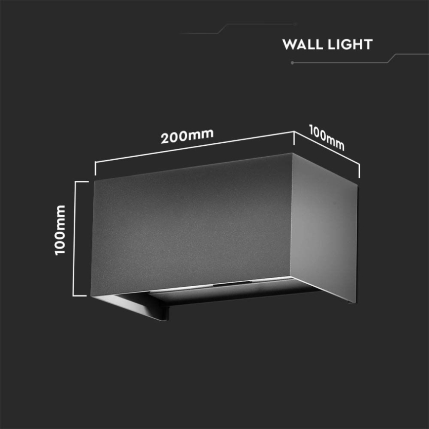 LED Lauko sieninis šviestuvas LED/24W/230V 4000K IP65 antracitas