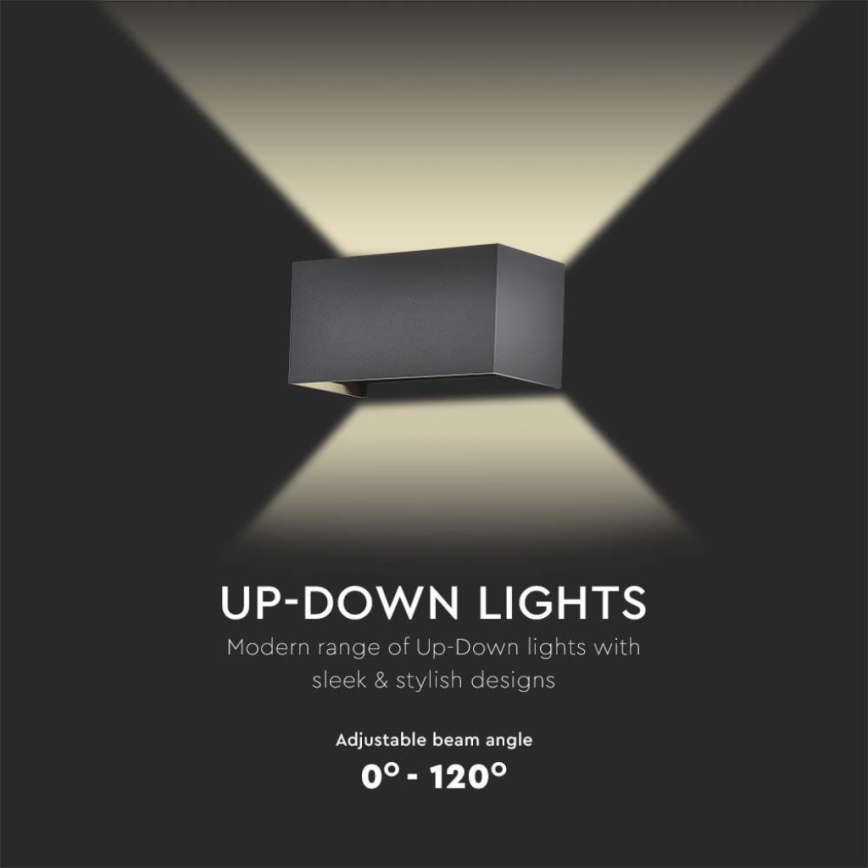 LED lauko sieninis šviestuvas LED/24W/230V 4000K IP65 juodas
