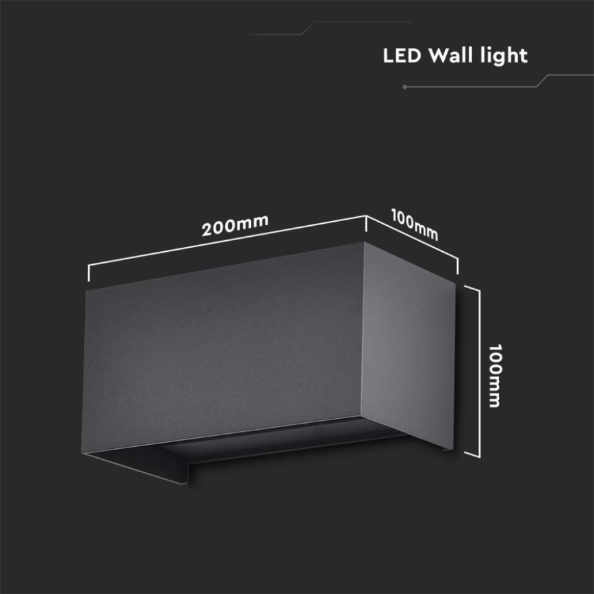 LED lauko sieninis šviestuvas LED/24W/230V 4000K IP65 juodas