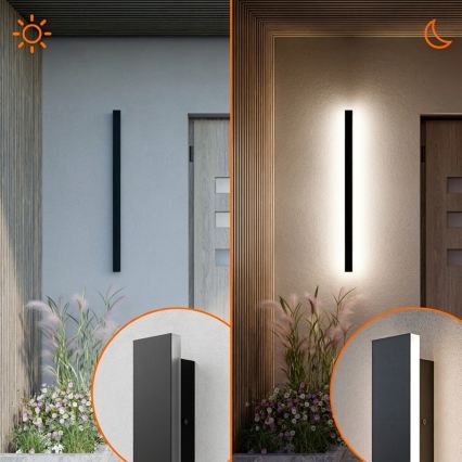 LED lauko sieninis šviestuvas LED/30W/230V 100 cm IP65 juodas